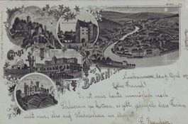Ak Gruss von  BADEN 7.IV.99 von Unternussbaumen - Schlieren