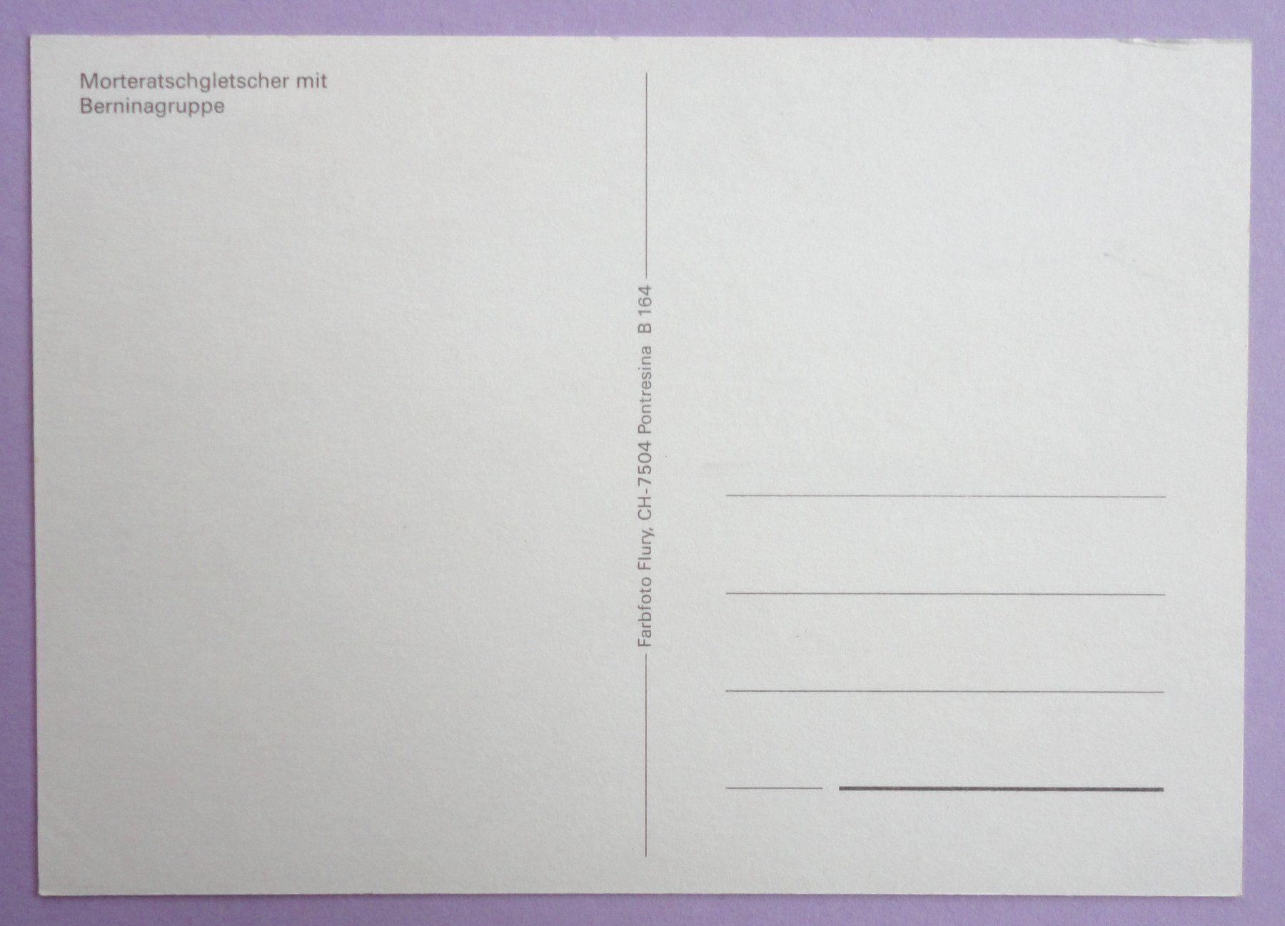 Cartoline postali: Morteratschgletscher mit Berninagruppe – Usato da Fétigny venduto da Billy2miny 1