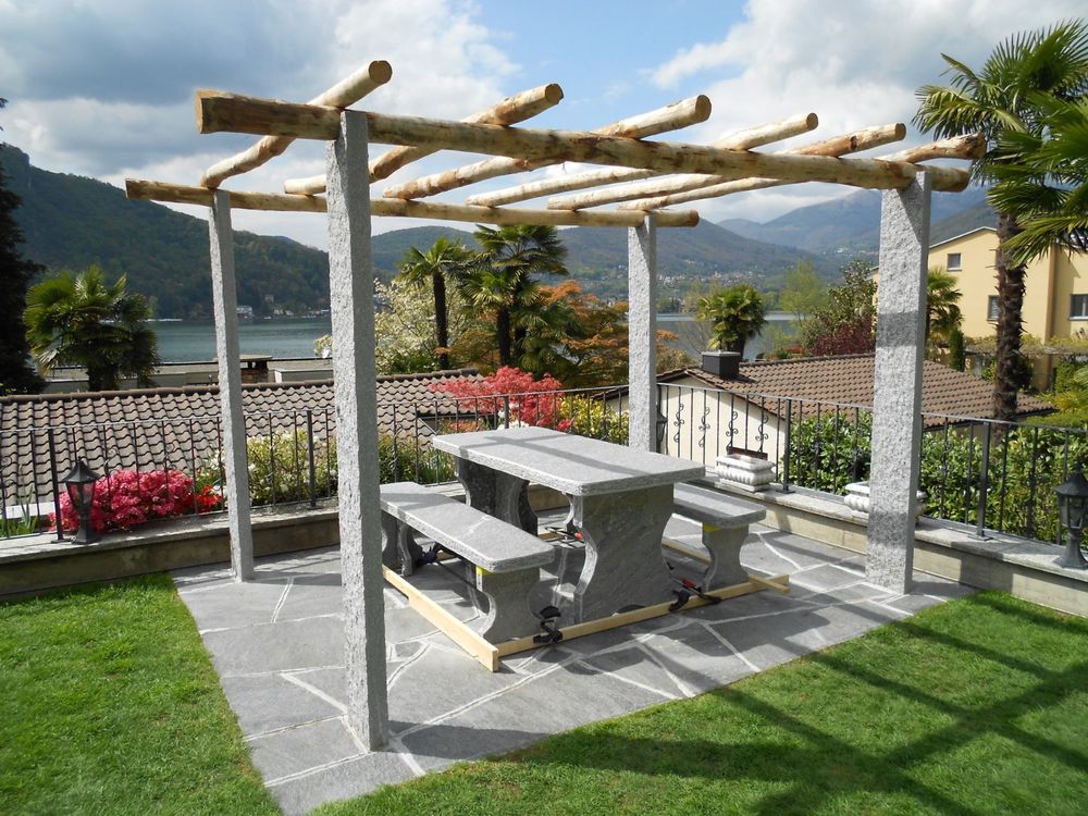 PERGOLA PFOSTEN TESSINER NATURSTEIN GNEIS HELL RIVIERA 280cm Kaufen