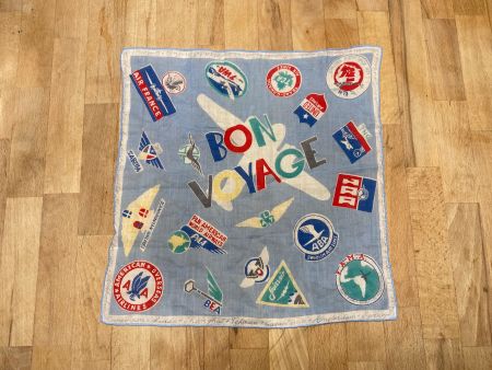 Vintage 50s Kreier Handkerchief Bon Voyage Zurich