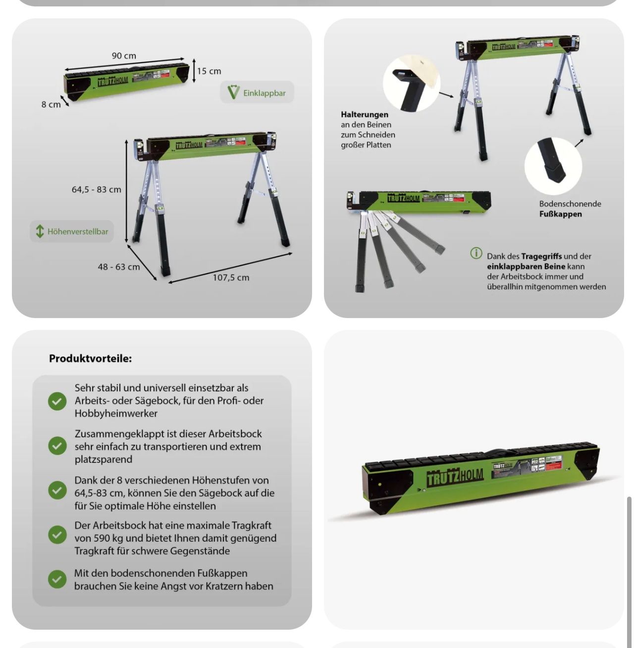 Alle Werkzeuge: + 2x Stahl Sägebock Arbeitsbock höhenverstellbar – Neu und originalverpackt aus Amriswil von JaJa-Express 2
