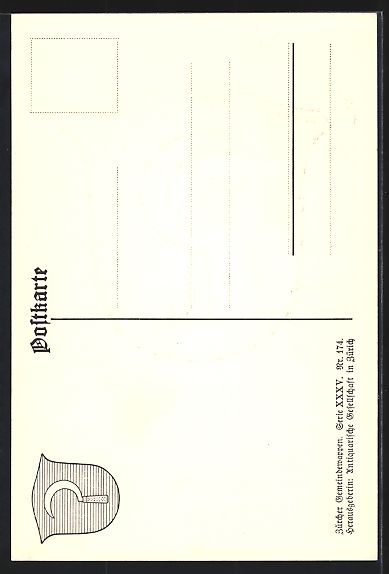 Cartoline postali: Brütten, Wappen mit silberner Sichel – Usato da Berlin venduto da bartko-reher 1