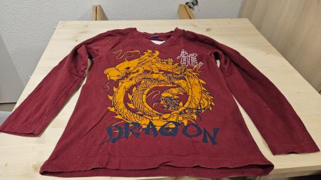 Cooles Langarmshirt mit Drachen-Motiv, Grösse 134, Top