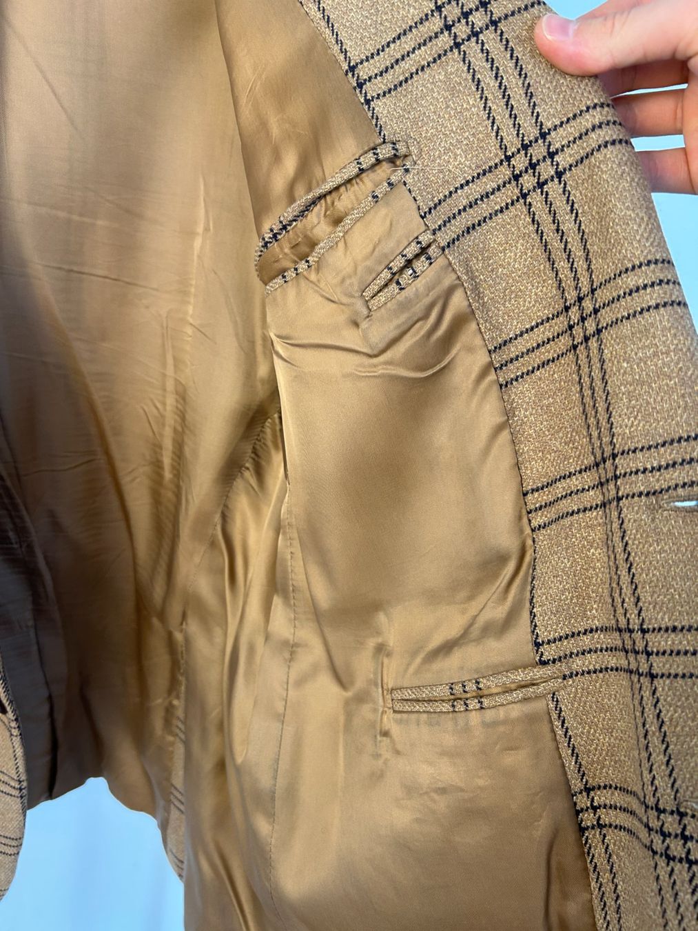 Hermès Giacche: Hermès Beige Plaid Wool Blazer – Usato da Bern venduto da kurtikobolt74 5