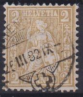 Sitzende Helvetia Nr. 44, Faser ☉, SBK 40.-+++