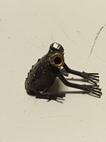 Metall Frosch Skulptur Deko gebraucht. (nov939)