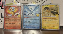Cartes Pokémon Sulfura Artikodin Électhor lot de 3 état neuf