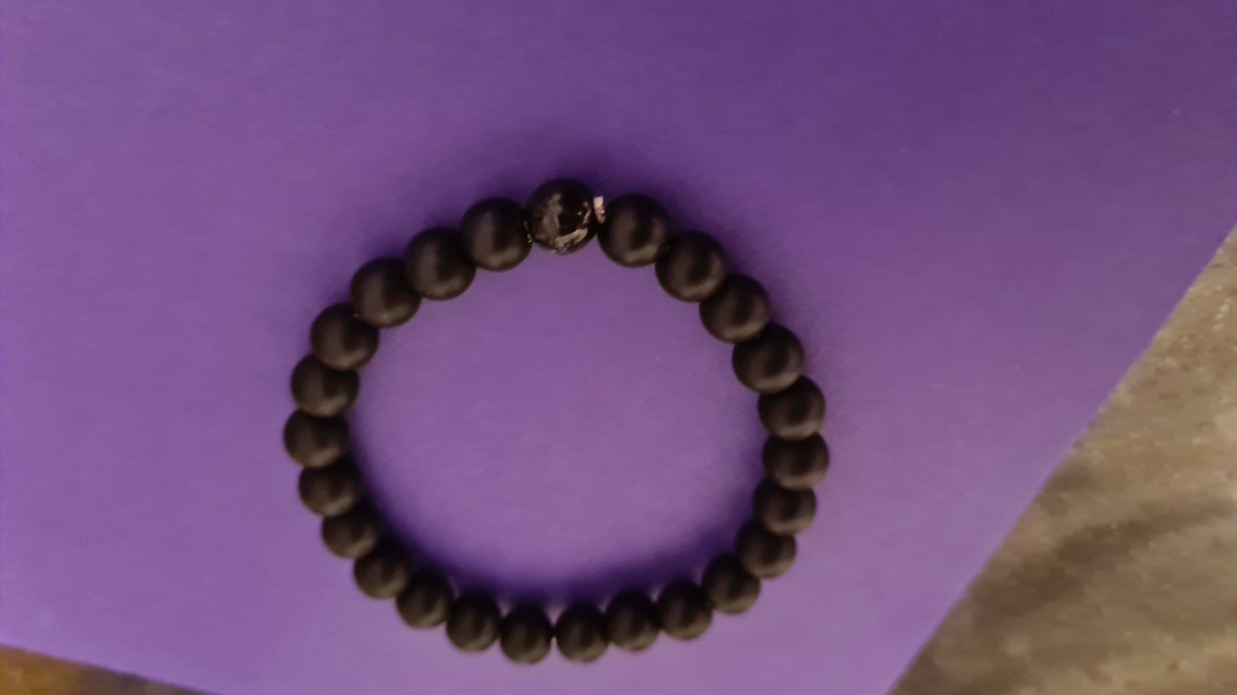 Onyx Bracciali & Braccialetti: Handgemachtes echtes Onyxstein matt Armband Elastikband Gr.L – Nuovo (secondo la descrizione) da Münchenbuchsee venduto da babilibern 7