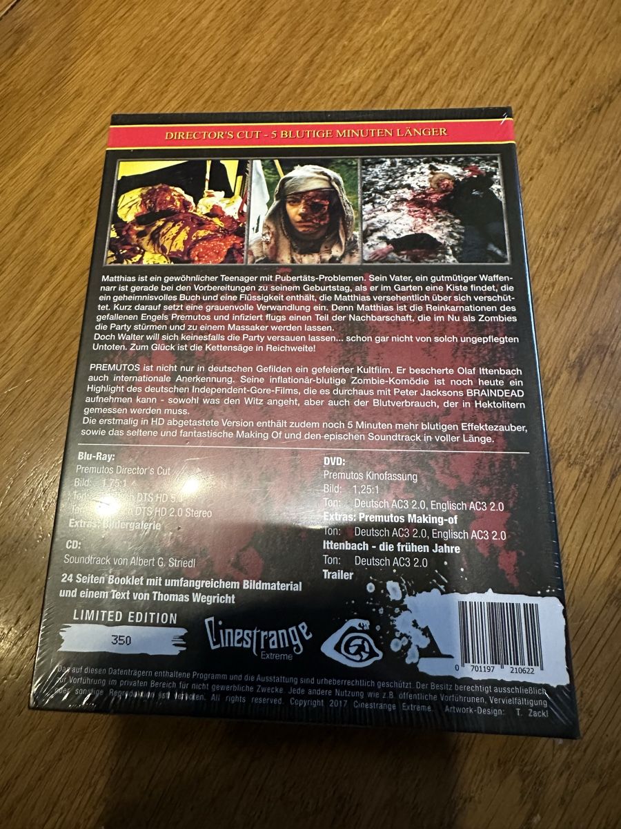 Tutti i DVDs: Premutos Mediabook, OVP, Cinestrange – Nuovo e nell'imballaggio originale da Benken ZH venduto da Audi-erich 1