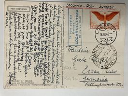 Flugpost Kat. 11, auf geflogener Karte, KP 150.--
