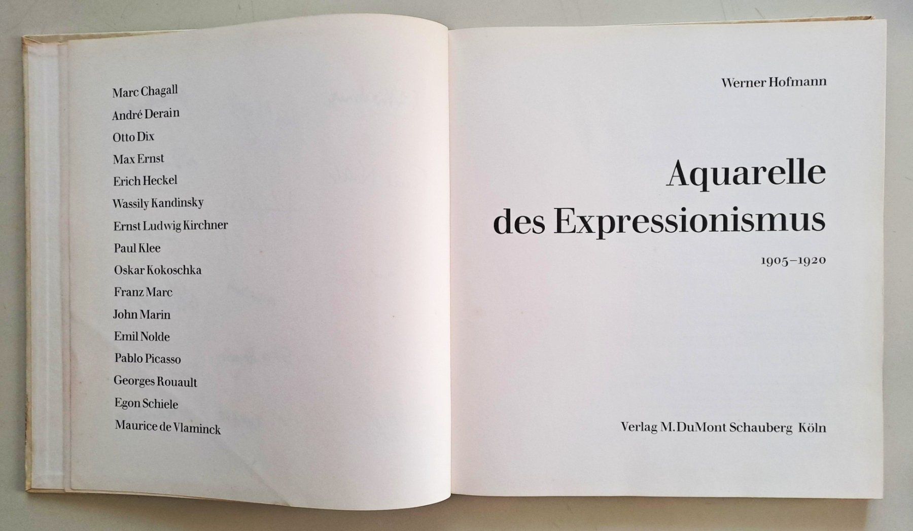 Libri: Aquarelle des Expressionismus. 1905-1920 EA 1966 – Usato da Zürich venduto da archiphil 2