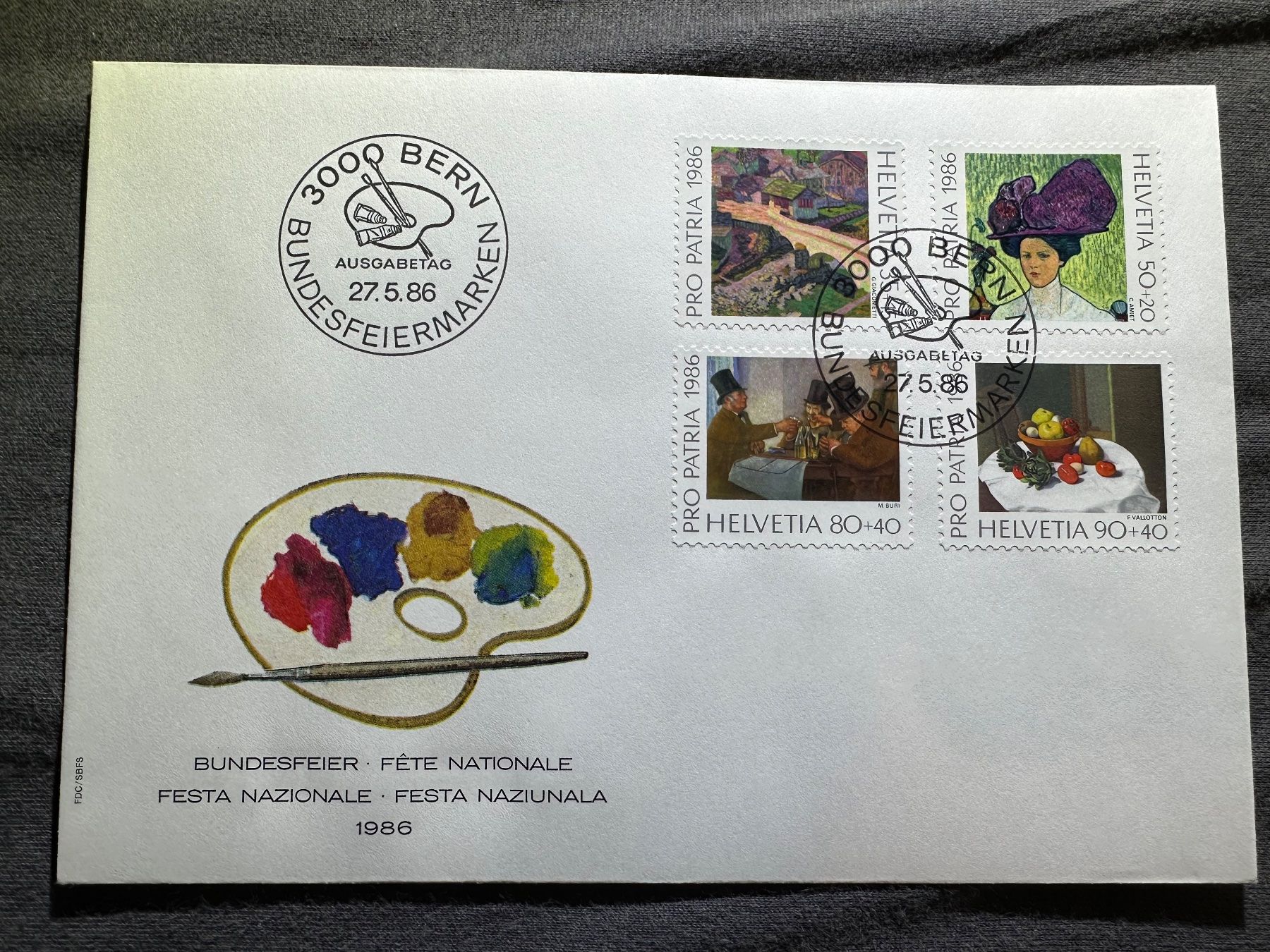 Alle Briefmarken: 1986 FDC Ersttagumschlag Pro Patria – Gebraucht aus Stettfurt von 2442