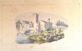 J. Juillerat aquarelle Environs de Forli- Roma