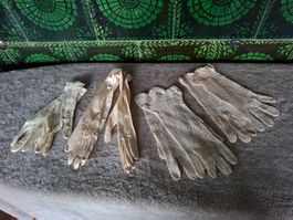 Alte, Vintage Damen Handschuhe 4 Paar, Baumwolle,Zustand gut