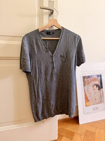 T-shirt manches courtes gris chiné Zara homme, taille M - Ét
