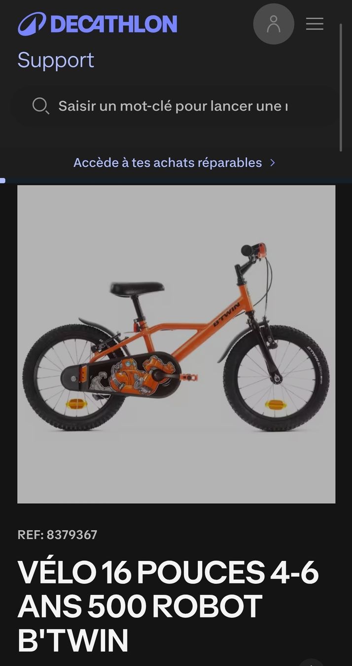 Decathlon Biciclette: VÉLO 16 POUCES 4-6 ANS – Usato da Eschert venduto da nicolas1987 6