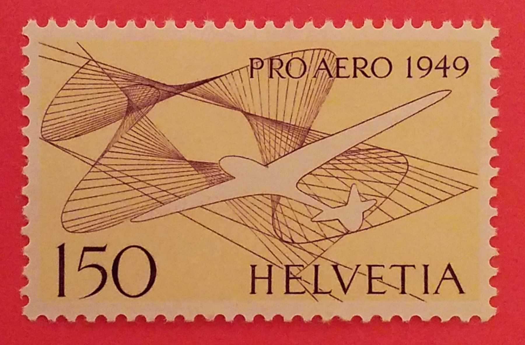 Tutti i francobolli: F45, Flugpostmarke, Pro Aero 1949 postfrisch Kt. 70.- – Nuovo (secondo la descrizione) da Baden venduto da Eggi