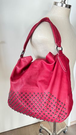 Liebeskind Berlin rote Ledertasche Nieten