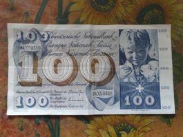 SUISSE  100  Francs  1972  (9356)  Billet