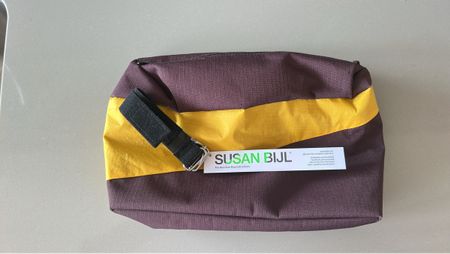 Susan Bijl maroon/yellow bike/stroller bag