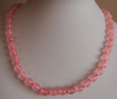 NEU: Rosenquarz Halskette Collier Edelsteine