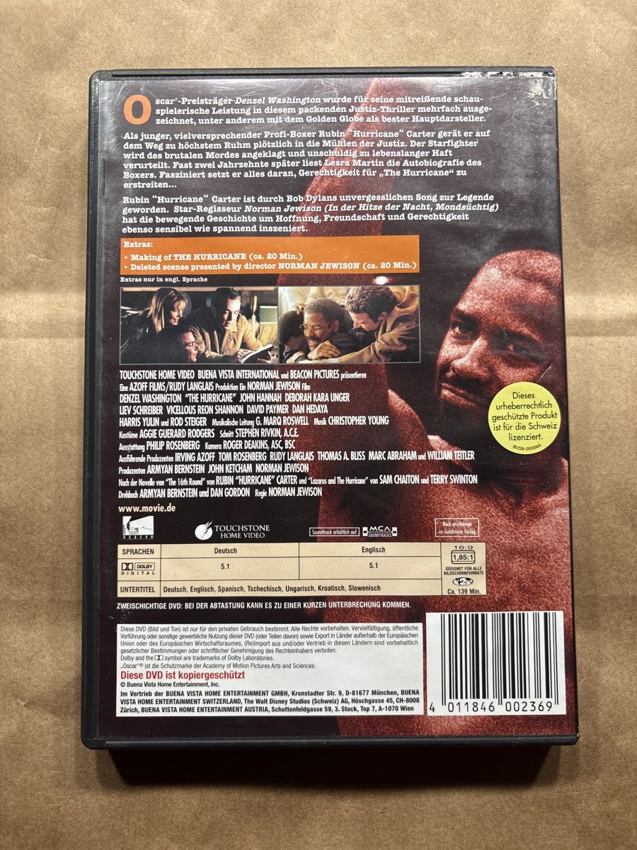 Tutti i DVDs: Hurricane (2404) – Usato da Ruswil venduto da Slivio_ 1