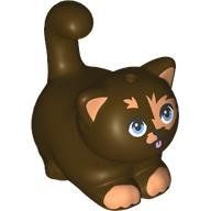 LEGO 2652pb02 Dark Brown Cat, Friends, Large, Sitting with