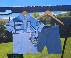 Keno Fische Poloshirt mit Next-Shorts Grösse 140