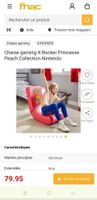 Chaise gaming x-rocker PEACH Nintendo pour enfant