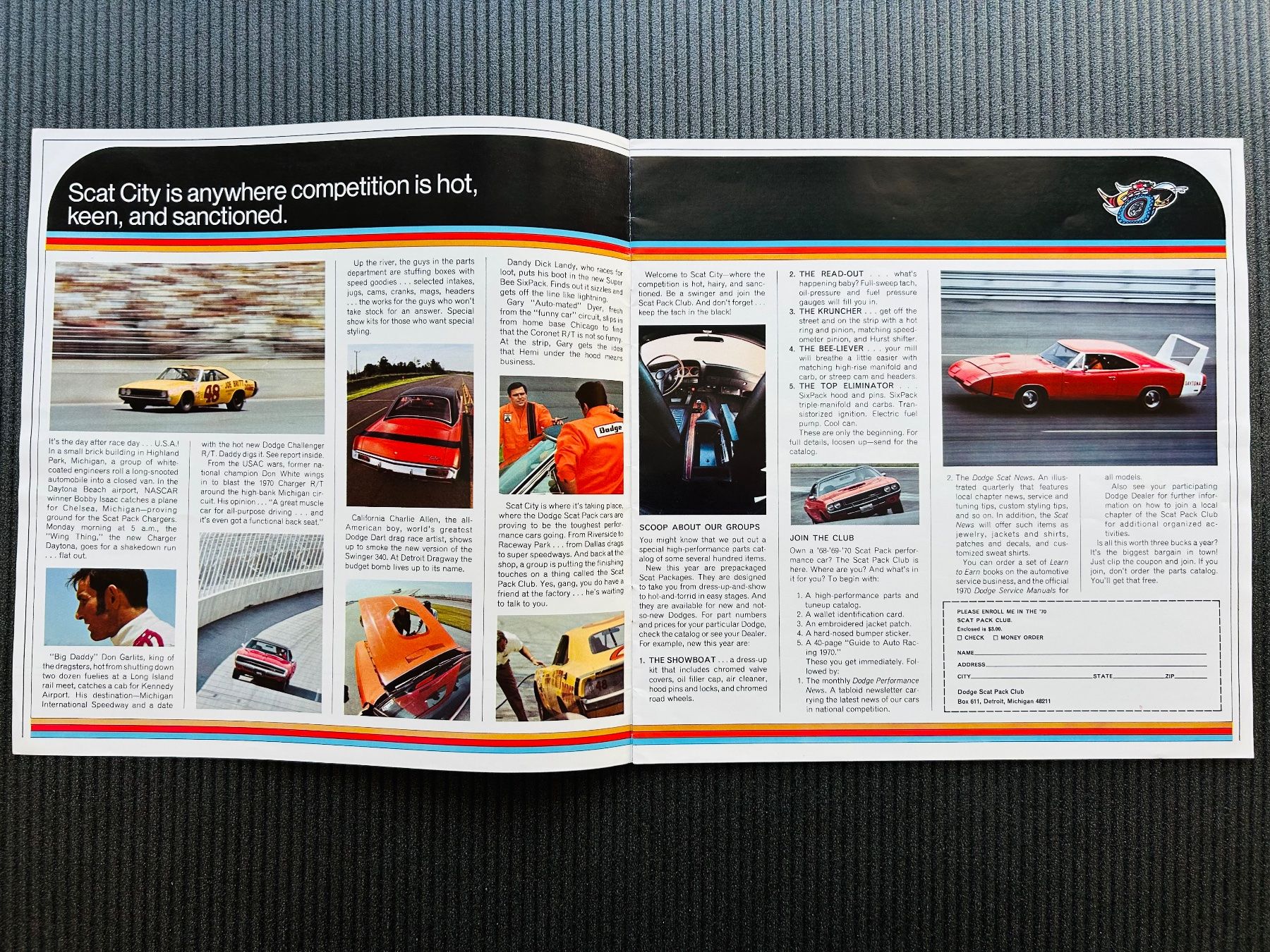 Dodge Documenti: Dodge Performance Original Brochure 1970 Challenger Charger – Usato da Herrliberg venduto da surfcafe 2