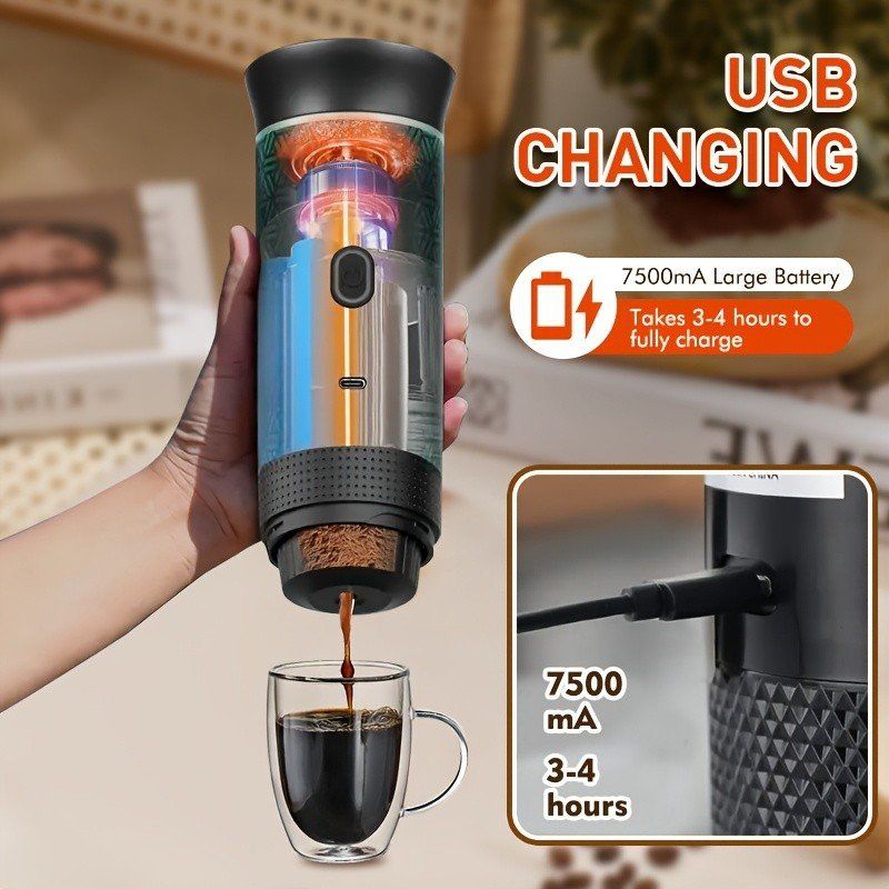 Macchine per caffè & Macchine per espresso: Kaffeemaschine tragbar Espressomaschine Akku USB Kaffeepad – Nuovo e nell'imballaggio originale da Genève venduto da Top-Trend 5