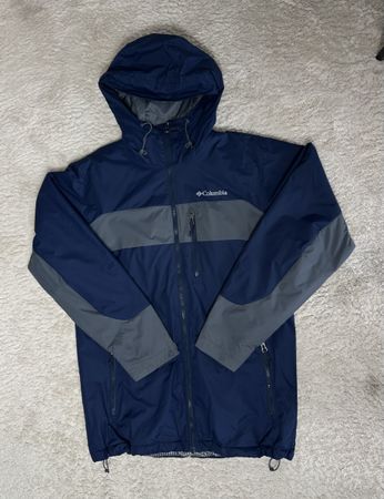 Veste blouson Columbia imperméable bleue et grise - Taille S