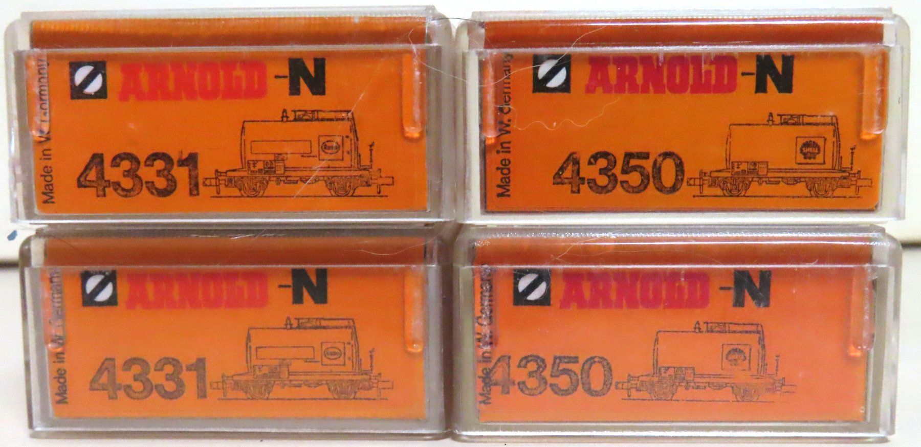 Arnold Modellini di ferrovie: Arnold 2x 4331 + 2x 4350 - Wagons citernes – Usato da Belfaux venduto da GauMike 1