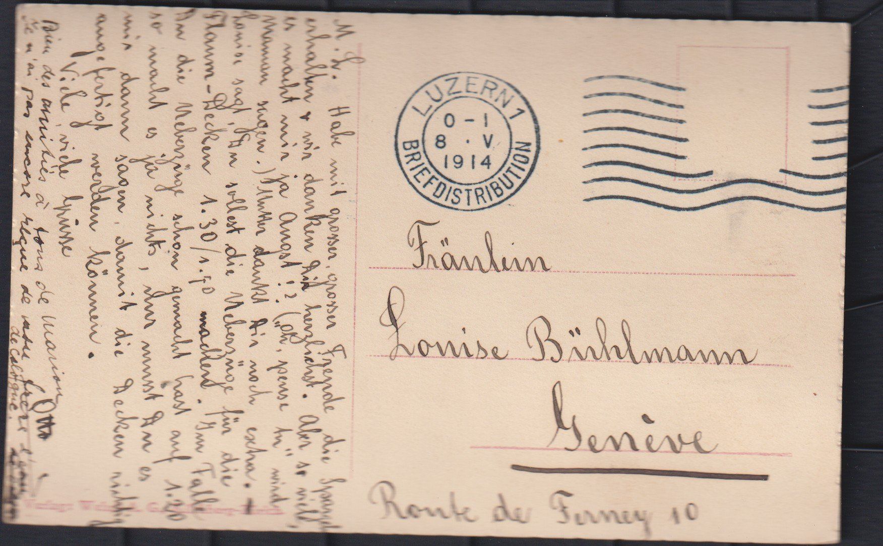 Cartoline postali: Weggis   LU   :   alte Ansichtskarte von 1914 – Usato da Vitznau venduto da Ropaku 1