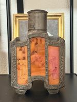 Chinese Qing Dynasty Pewter Tea Caddy Glass Inserts