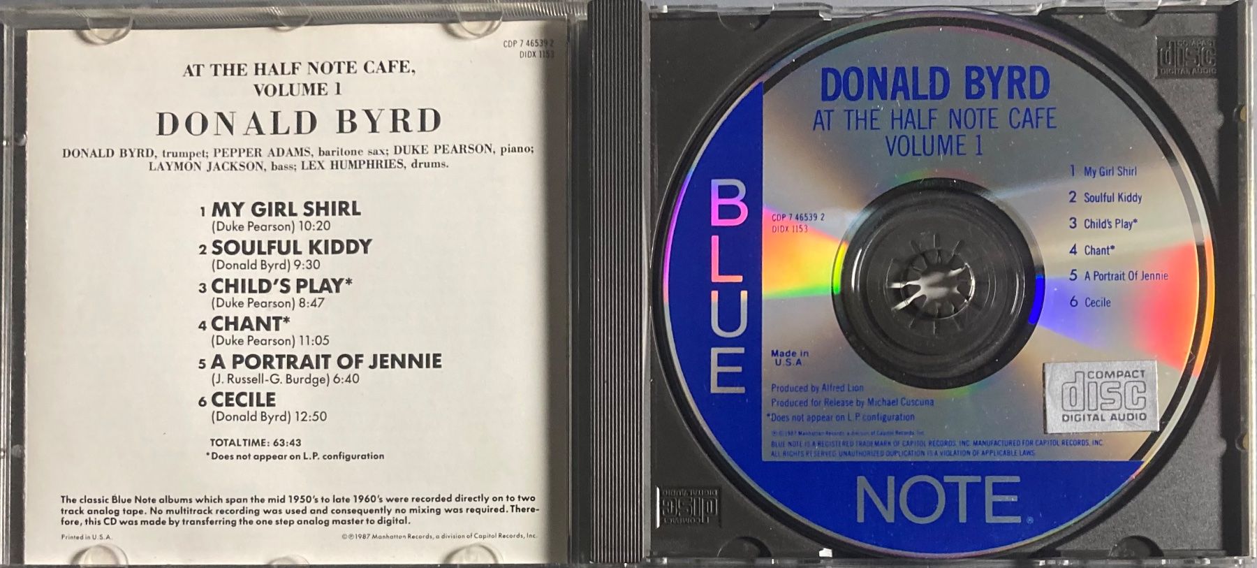 Dischi in vinile: DONALD BYRD - AT THE HALF NOTE CAFE - VOLUME I – Usato da Poliez-Pittet venduto da Newtown-Records 2