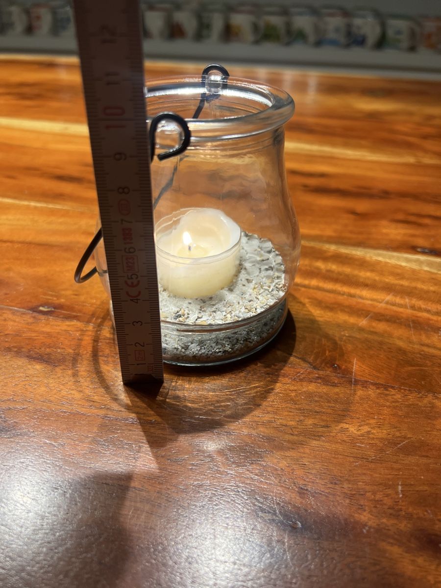 Portacandele: Windlicht Glas mit Kerze & Sand, 10cm hoch – Usato da Zürich venduto da ehcarosa 4