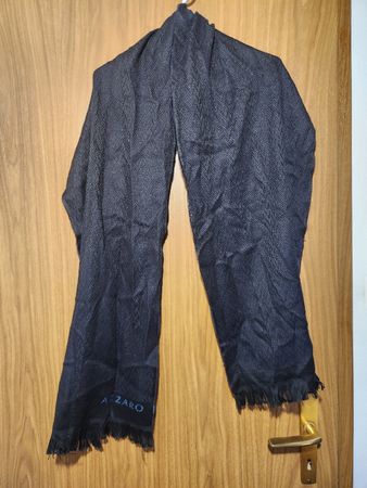 Echarpe Azzaro noir motif chevrons Laine  mélangée