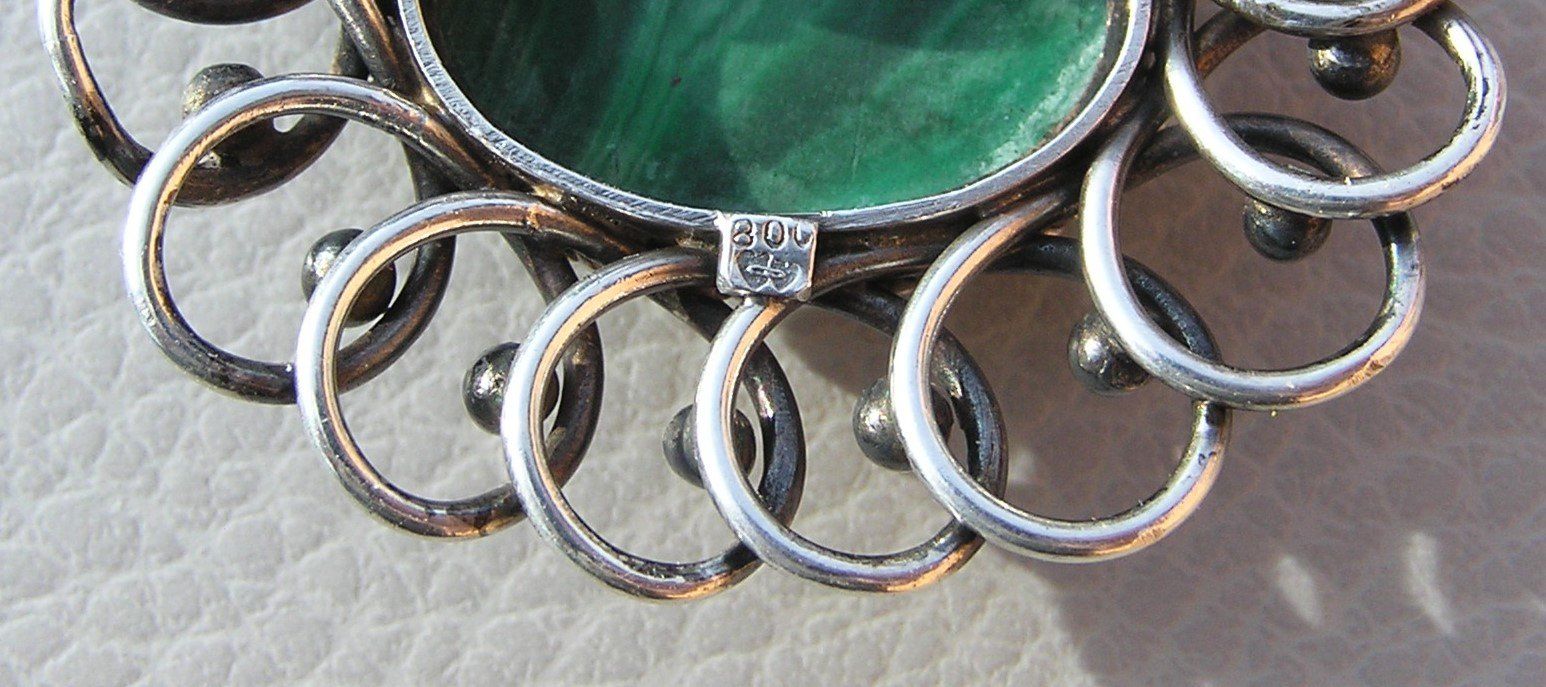 Broschen & Nadeln: ALTE BROSCHE MALACHIT 800 SILBER – Gebraucht aus Grenchen von Antique-hunter 4