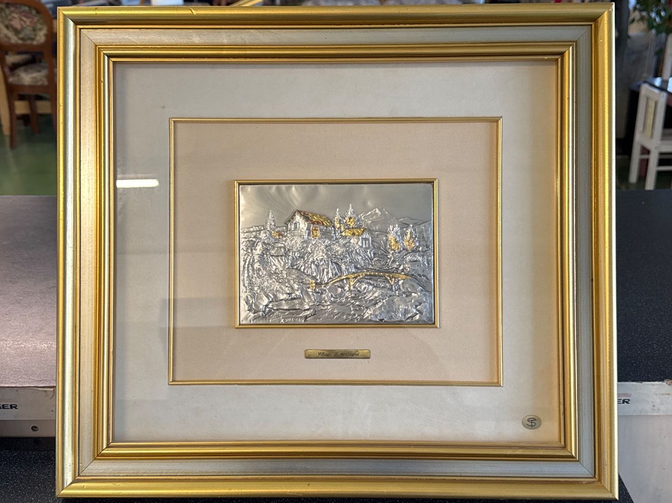 Cornici: Italienischer Handwerksrahmen aus echt 925 Silber & 23K Gold – Usato da Pratteln venduto da Cartonsducoeur_bl