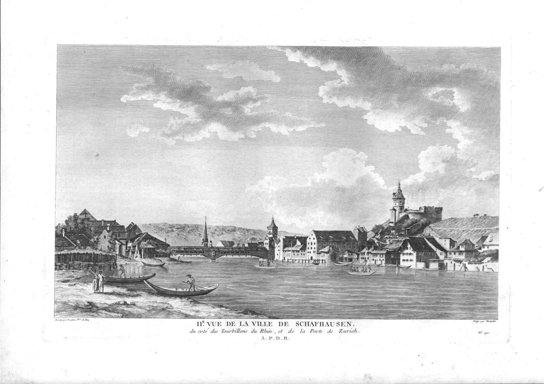 Incisioni: Schaffhausen  Originalkupferstich 1780 – Usato da Rafz venduto da Helvet32