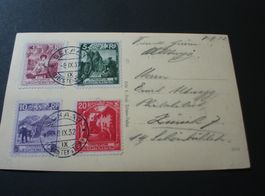 Liechtenstein schön frankierte Postkarte, o Schaan 1932,