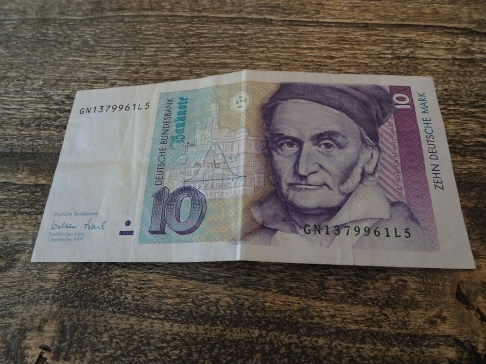 10 DM Banknote Zehn Deutsche Mark aus den 1990 er Jahren (Gebraucht) in ...