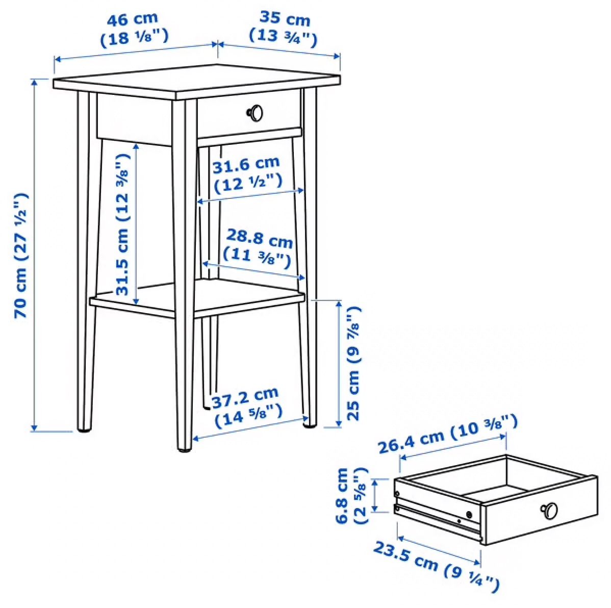 Ikea Tavoli: Ikea Hemnes Ablagetisch in weiß – Usato da St. Gallen venduto da gre_66hc 5