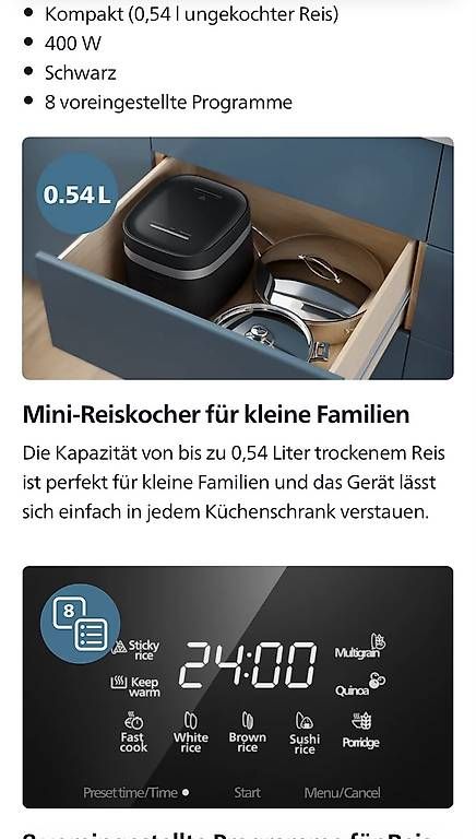 Elettrodomestici da cucina: Philips , Reiskocher mini – Usato da Buchs ZH venduto da Bevesatadi 3