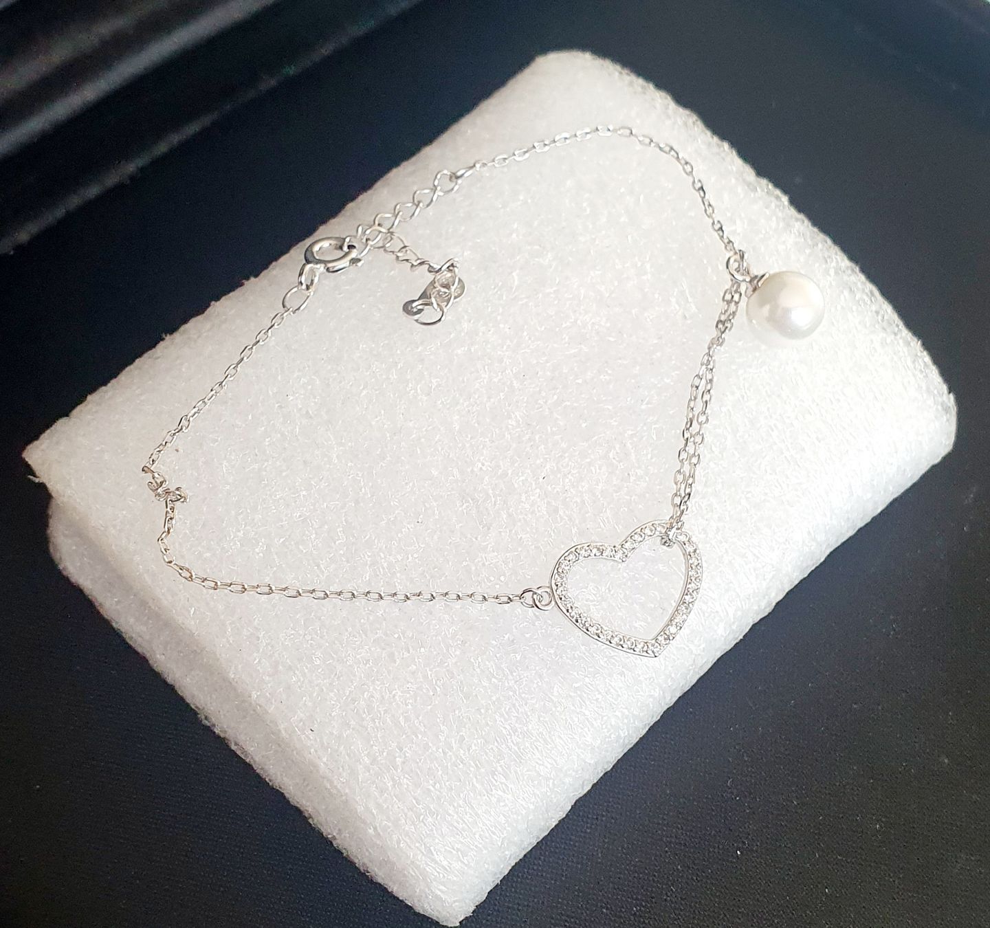 Bracciali & Braccialetti: Armband aus silber 925  mit Herz und Perle – Usato da Kreuzlingen venduto da Wunderkiste123 3