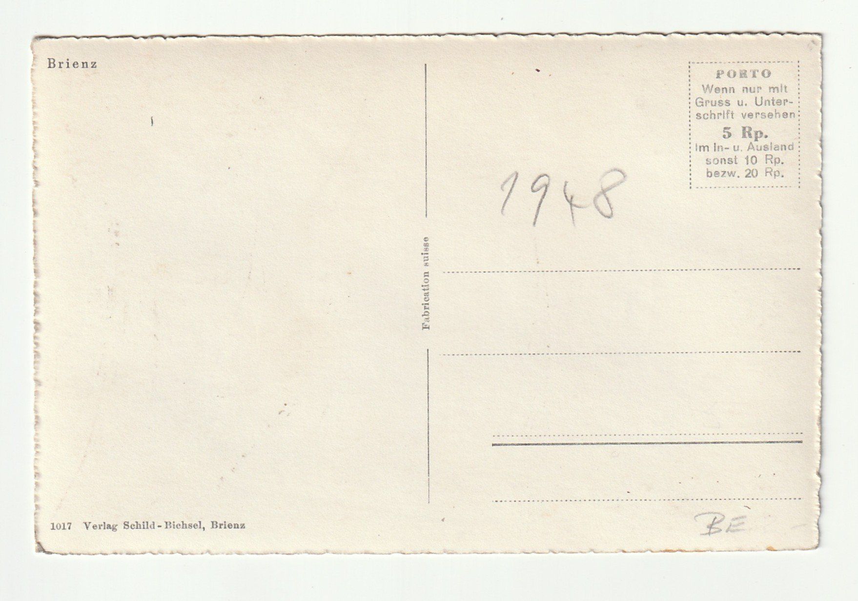 Cartoline postali: Ansichtskarte Brienz Brienzersee Eisenbahnbrücke 1948 – Nuovo (secondo la descrizione) da St. Gallen venduto da Ricardo_Deals 1
