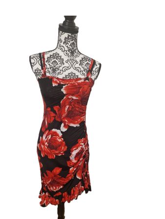 Elegantes Sommerkleid Rosenmuster Gr. M