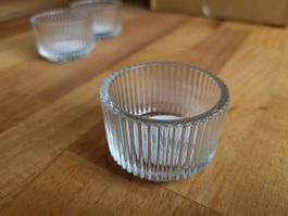 24 Teelichthalter Glas (Top-Zustand, Ikea: Finsmak)