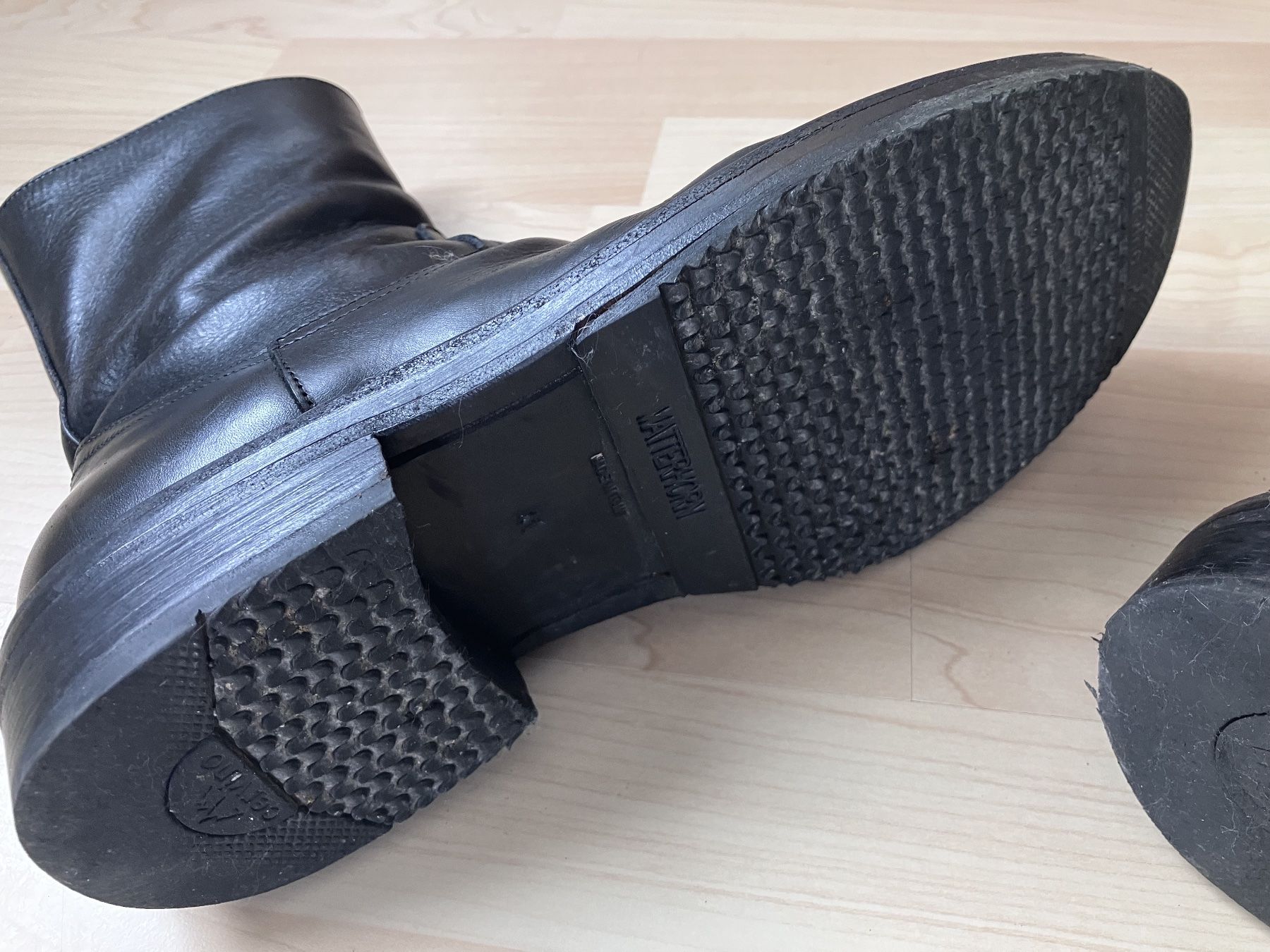 Scarpe da uomo: ANN DEMEULEMEESTER Labor Nero Leather Boots – Usato da Jona venduto da jallah 7